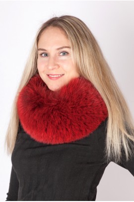 Red-cherry fox fur neck warmer